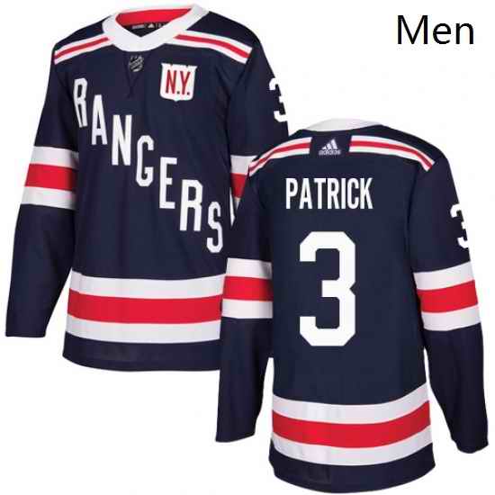 Mens Adidas New York Rangers 3 James Patrick Authentic Navy Blue 2018 Winter Classic NHL Jersey